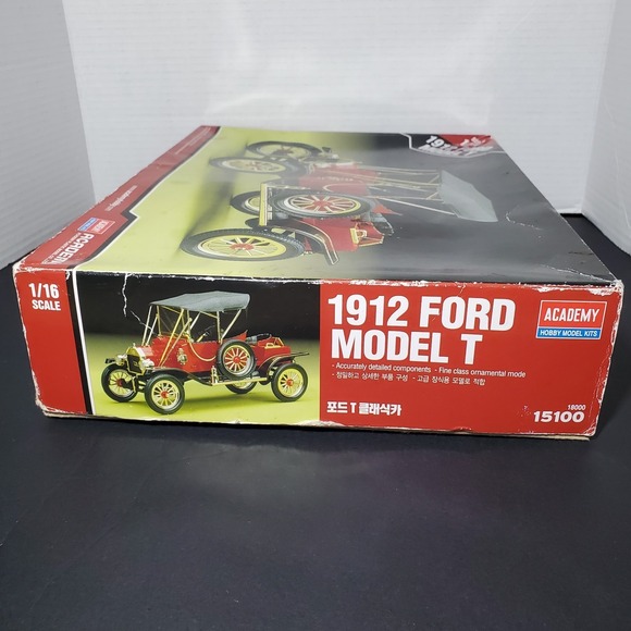 Rare Academy Hobby Model Kits 1/16 Scale 1912 Ford Model T Kit 15100 Opened - Picture 6 of 8